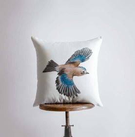 Watercolor Bluebird | Gifts | Brid Prints | Bird Decor | Accent Pillow Covers | Throw Pillow Covers | Pillow | Room Decor | Bedroom Decor (Cover & Insert: Cover & Down Insert, Dimensions: 22x22)