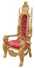 King Chair in Gold Leaf and Burgundy Velvet