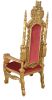 King Chair in Gold Leaf and Burgundy Velvet