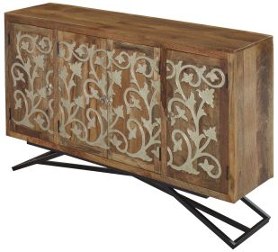 Brass Scroll Mango Credenza