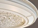 Alluring Carved Cream Round Ceiling Medallion 72 Inch Diameter