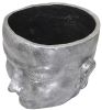 Face Flower Pot M Silver