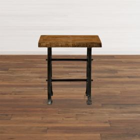 Mango Wood Industrial Lamp Table