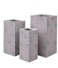 Tiempo Purple Brown Planters Set of 3