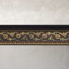 Gold Floral on Wood Tone Crown Molding 92 Inch