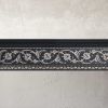 Silver Floral and Black Crown Molding 92 Inch