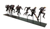 Running Men on Metal Stand Set of 2