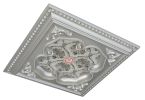 Silver Four Leaf Clover Square Chandelier Ceiling Medallion 24in