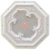 White and Silver Four Leaf Clover Octagon Chandelier Ceiling Medallion 24in