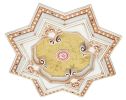 Ivory and Gold Eight Pointed Star Chandelier Ceiling Medallion 24in