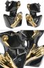 Abstract Torso Vases Black with Gold Accents Set of 2