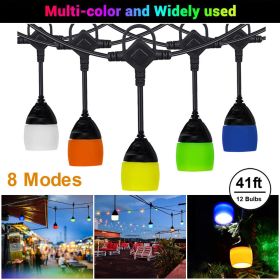 41FT LED Outdoor Fairy String Light Hanging Bulb Waterproof Garden Decor Plug In