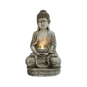 [only for pickup with a prepaid label]Meditating Sitting Buddha Solar Lights Outdoor Garden Patio Statue Light Decor