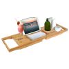 Bathtub Caddy Tray Crafted Bamboo Bath Tray Table Extendable Reading Rack Tablet Phone Holder