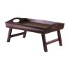 Winsome Wood Espresso & Wood Sedona Bed Tray Curved Side; Foldable Legs; Large Handle; Antique Walnut