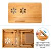 Bamboo Laptop Desk Breakfast Serving Bed Tray Foldable Leg Multi-Position Adjustable Tilt Surface Bed Lap Tray