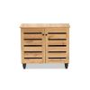 Gisela Modern and Contemporary Oak Brown Finished Wood 2-Door Shoe Storage Cabinet