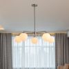 Modern American living room simple golden chandelier glass lampshade 5 bulbs