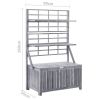 Storage Box with Trellis Gray 39"x21.7"x63" Solid Acacia Wood