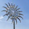 Outdoor Metal Windmill For Yard And Garden Decoration, Dynamic Wind Sculpture, Easy To Install, Beautiful And Durable, Wind Power Rotates Sculpture, C