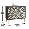 Art Deco Accent Cabinet - Modern Elegance, Kaleidoscope Design - Adjustable Shelves, Brass Legs
