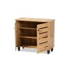 Gisela Modern and Contemporary Oak Brown Finished Wood 2-Door Shoe Storage Cabinet