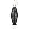 Hanging Candle Lantern Holder Bamboo Black 37.4"