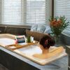 Bathtub Caddy Tray Crafted Bamboo Bath Tray Table Extendable Reading Rack Tablet Phone Holder