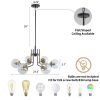 Modern American style chandelier-black gold iron-glass lampshade -6 bulbs