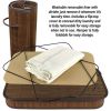 Bamboo Foldable Double Laundry Hamper, Espresso