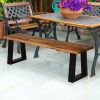 Solid Acacia Wood Patio Bench Dining Bench Seating Chair