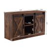 Brown decorative wooden TV / storage cabinet with two sliding barn doors available for bedroom living room corridor