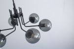 Modern American style chandelier-black iron-glass lampshade -6 bulbs