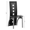 4pcs long backrest square hollow decoration PU leather dining chair round tube black cushion electroplating chair leg N201(Replace encoding13029118)