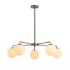 Modern American living room simple golden chandelier glass lampshade 5 bulbs