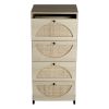 Natural rattan, Cabinet with 4 drawers, Suitable for living room, bedroom and study, Diversified storage