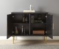 Art Deco Accent Cabinet - Modern Elegance, Kaleidoscope Design - Adjustable Shelves, Brass Legs