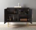 Art Deco Accent Cabinet - Modern Elegance, Kaleidoscope Design - Adjustable Shelves, Brass Legs