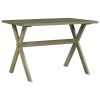 TOPMAX Farmhouse Rustic Wood Kitchen Dining Table with X-shape Legs, Gray Green