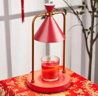 Melting Wax Lamp Aromatherapy Lamp Simple Timing Dimming Smoke-free Bedroom Tranquilizing Fragrance Candle Melting Wax Lamp (Electrical outlet: Timing dimming 110US, Color: Red)