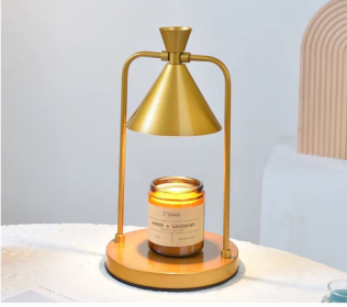 Melting Wax Lamp Aromatherapy Lamp Simple Timing Dimming Smoke-free Bedroom Tranquilizing Fragrance Candle Melting Wax Lamp (Electrical outlet: Timing dimming 110US, Color: Gold)