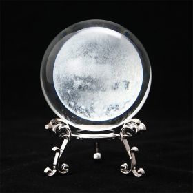 1pc Crystal Ball Art Decoration; Decoration Craft; Crystal Ball Valentine's Day Gifts Birthday Gifts (Color: moon, size: Silver)