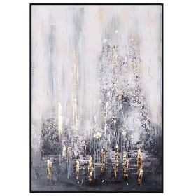 Large Original Hand Painted Abstract Textured Modern Golden Oil Painting On Canvas Wall Art For Living Room Home Decor No Frame (size: 50X70cm)