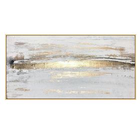 Abstract Gold Foil White Picture Canvas Painting Landscape Wall Pictures Big Posters Prints Fashion Tableaux Living Room Nordic Wall Art Decor (size: 50x100cm)