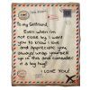 Letter Blanket Soft Flannel Throw Blanket 200*150CM