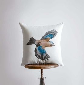 Watercolor Bluebird | Gifts | Brid Prints | Bird Decor | Accent Pillow Covers | Throw Pillow Covers | Pillow | Room Decor | Bedroom Decor (Cover & Insert: Cover only, Dimensions: 20x20)