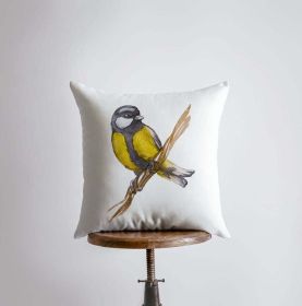 Watercolor Yellow Crest | Gifts | Brid Prints | Bird Decor |Accent Pillow Covers | Throw Pillow Covers | Pillow | Room Decor | Bedroom Decor (Cover & Insert: Cover only, Dimensions: 18x18)