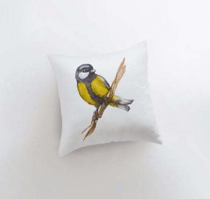 Watercolor Yellow Crest | Gifts | Brid Prints | Bird Decor |Accent Pillow Covers | Throw Pillow Covers | Pillow | Room Decor | Bedroom Decor (Cover & Insert: Cover only, Dimensions: 8x8)