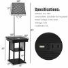 Floor Lamp Bedside Desk with USB Charging Ports Shelves