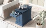 Classic Vintage Livingroom End Table Side Table with USB Ports and One Multifunctional Drawer with cup holders